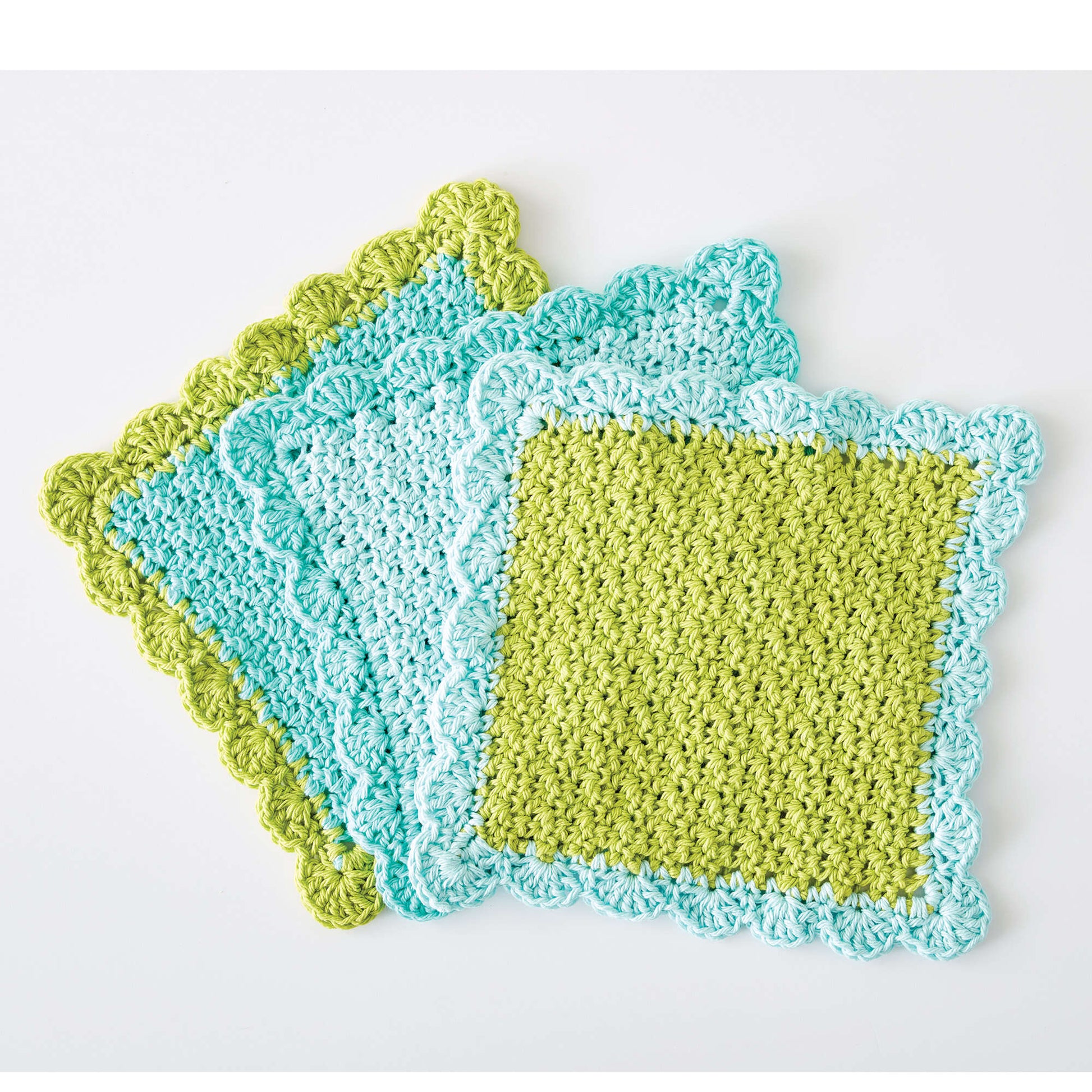 Lily Sugar'n Cream Scalloped Crochet Dishcloth Version 3