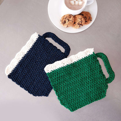Lily Sugar'n Cream Take a Sip Crochet Dishcloth Bright Navy