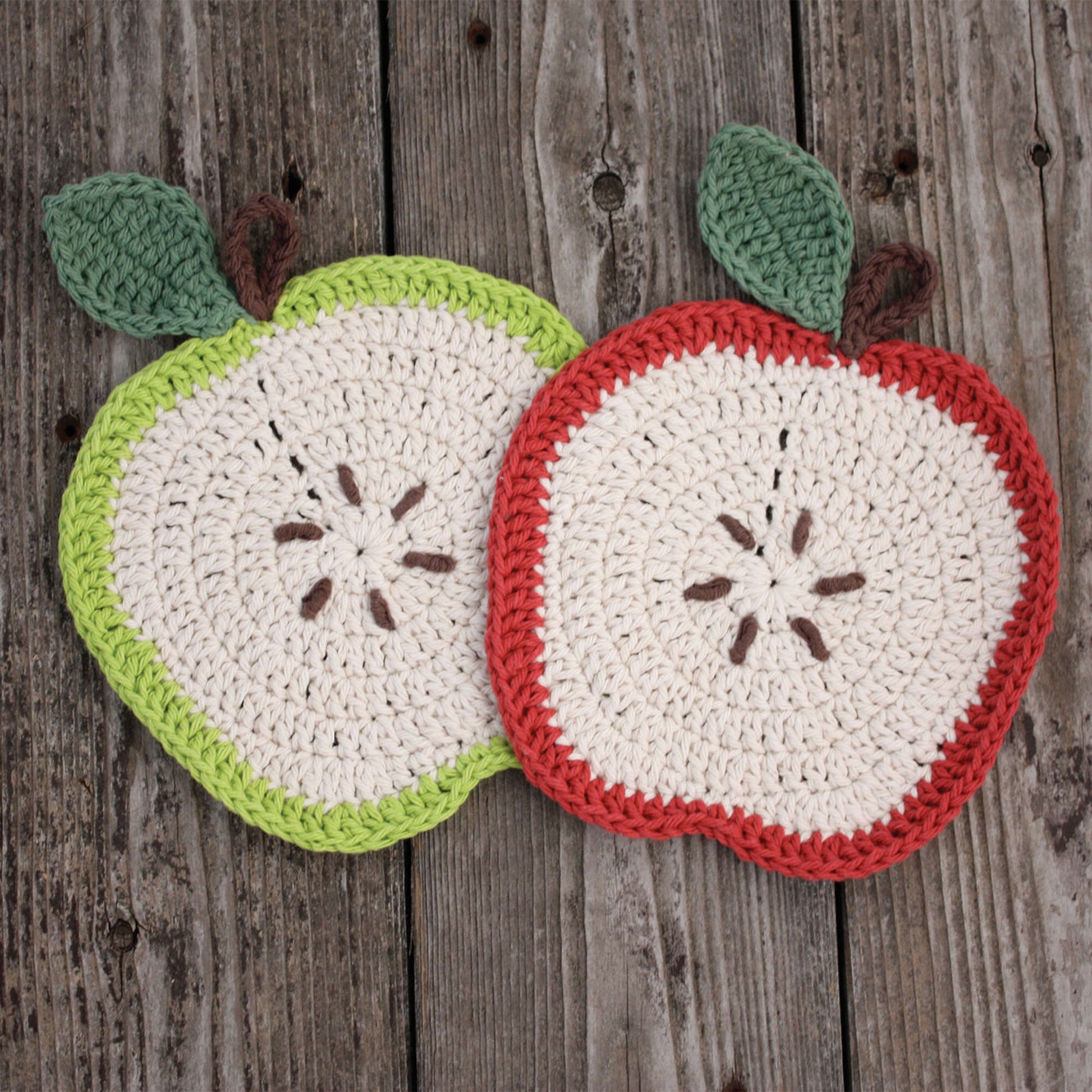 Free Lily Sugar'n Cream Apple a Day Dishcloth Crochet Pattern