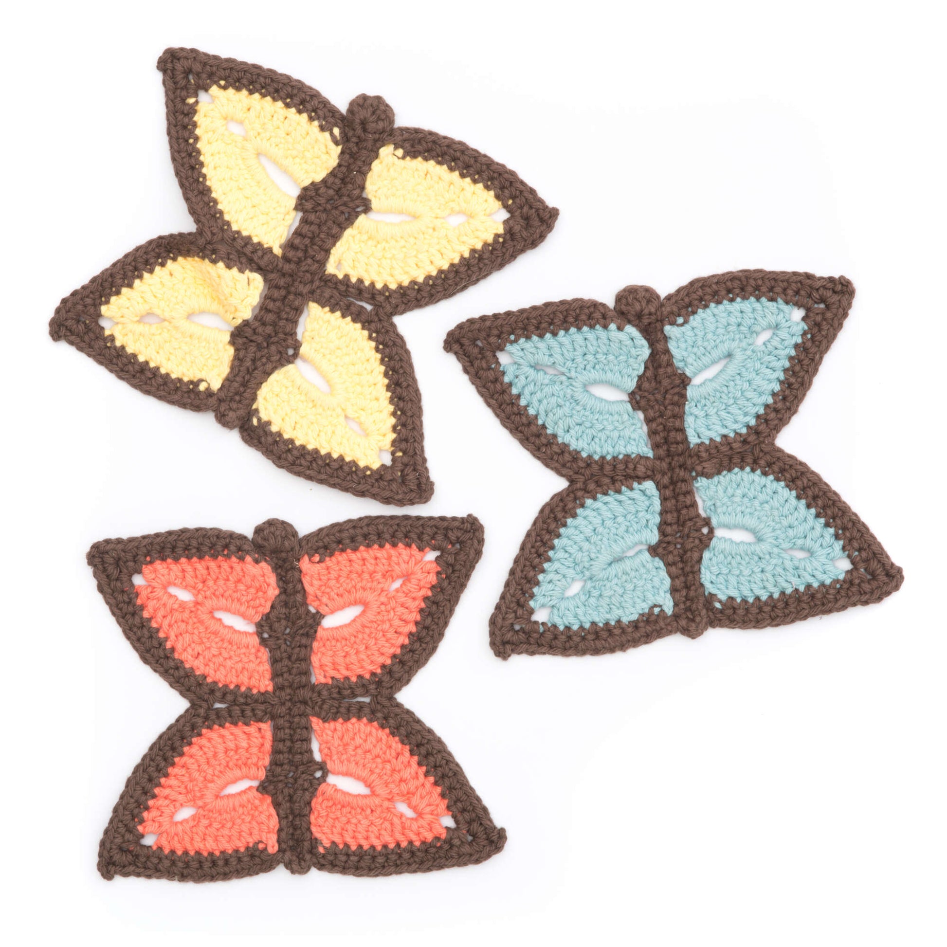Free Lily Sugar'n Cream Summer Butterfly Dishcloth Crochet Pattern