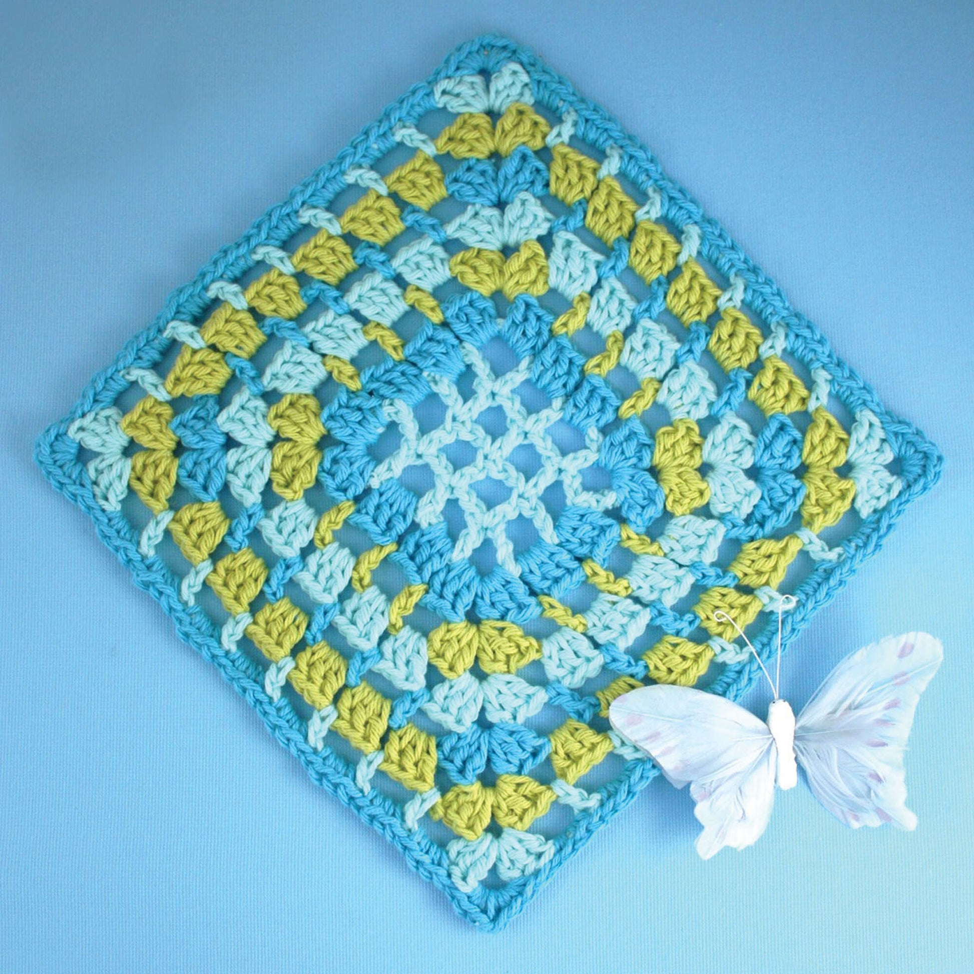 Free Lily Sugar'n Cream Sea Shades Dishcloth Crochet Pattern