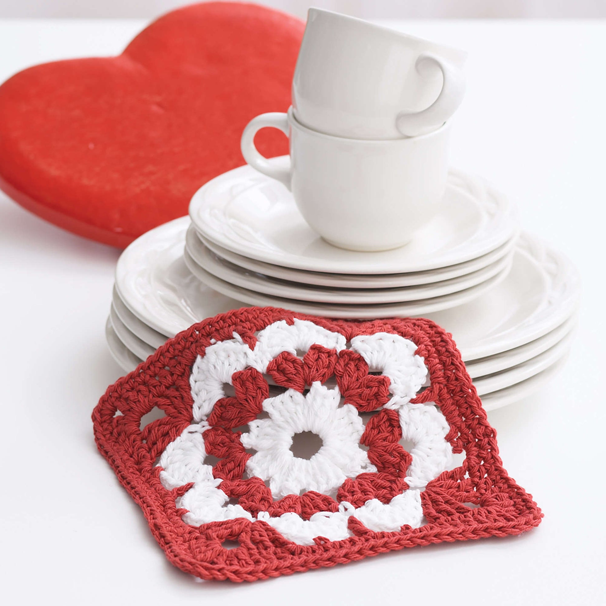 Free Lily Sugar'n Cream Valentine Dishcloth Crochet Pattern