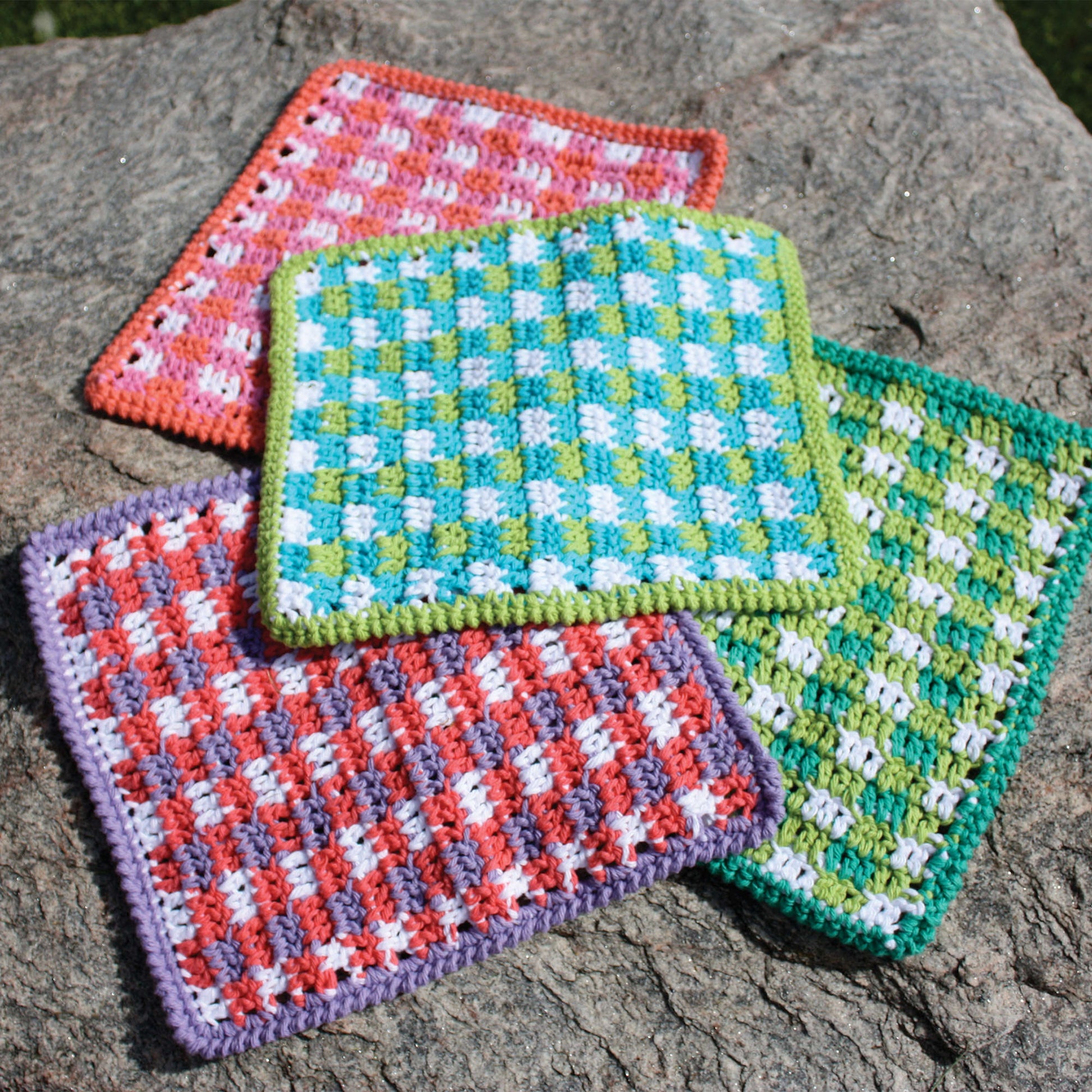 Free Lily Sugar'n Cream Mod Gingham Dishcloth Crochet Pattern