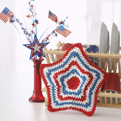 Lily Sugar'n Cream Stripey Star Dishcloth Crochet Single Size