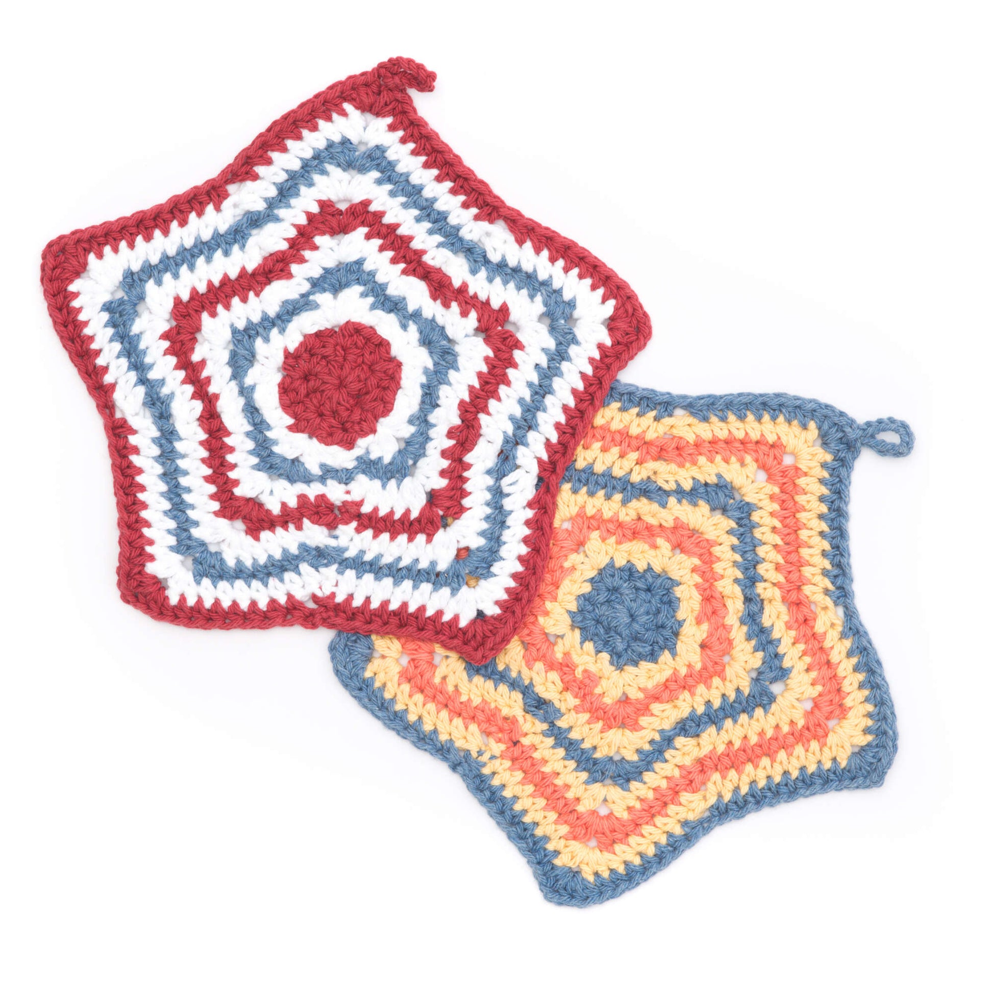 Free Lily Sugar'n Cream Stripey Star Dishcloth Crochet Pattern