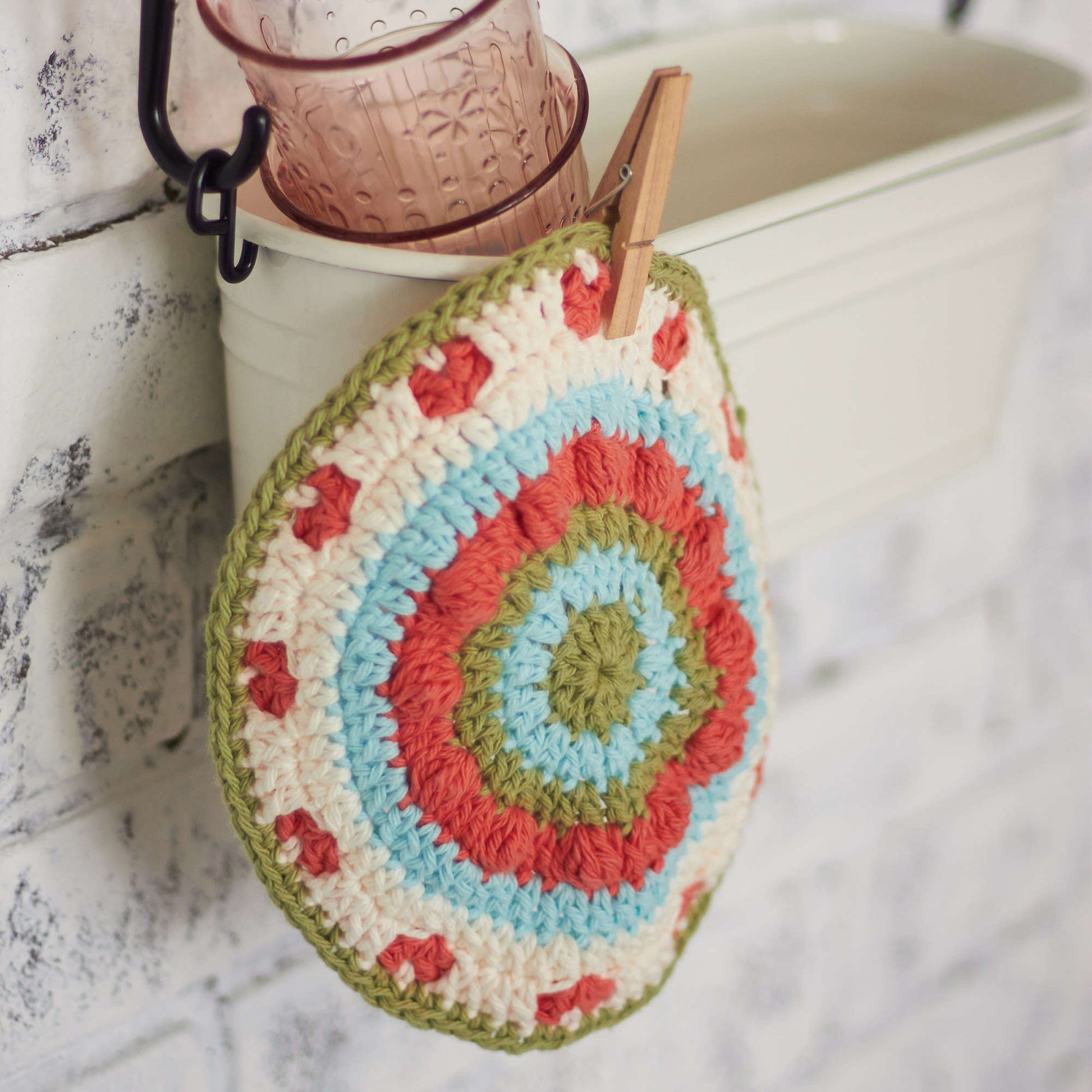 Free Lily Sugar'n Cream Vintage Blossom Dishcloth Crochet Pattern
