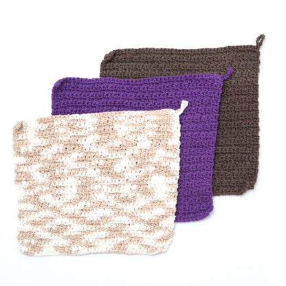 Lily Sugar'n Cream Speedy Texture Dishcloth Crochet Natural Ombre