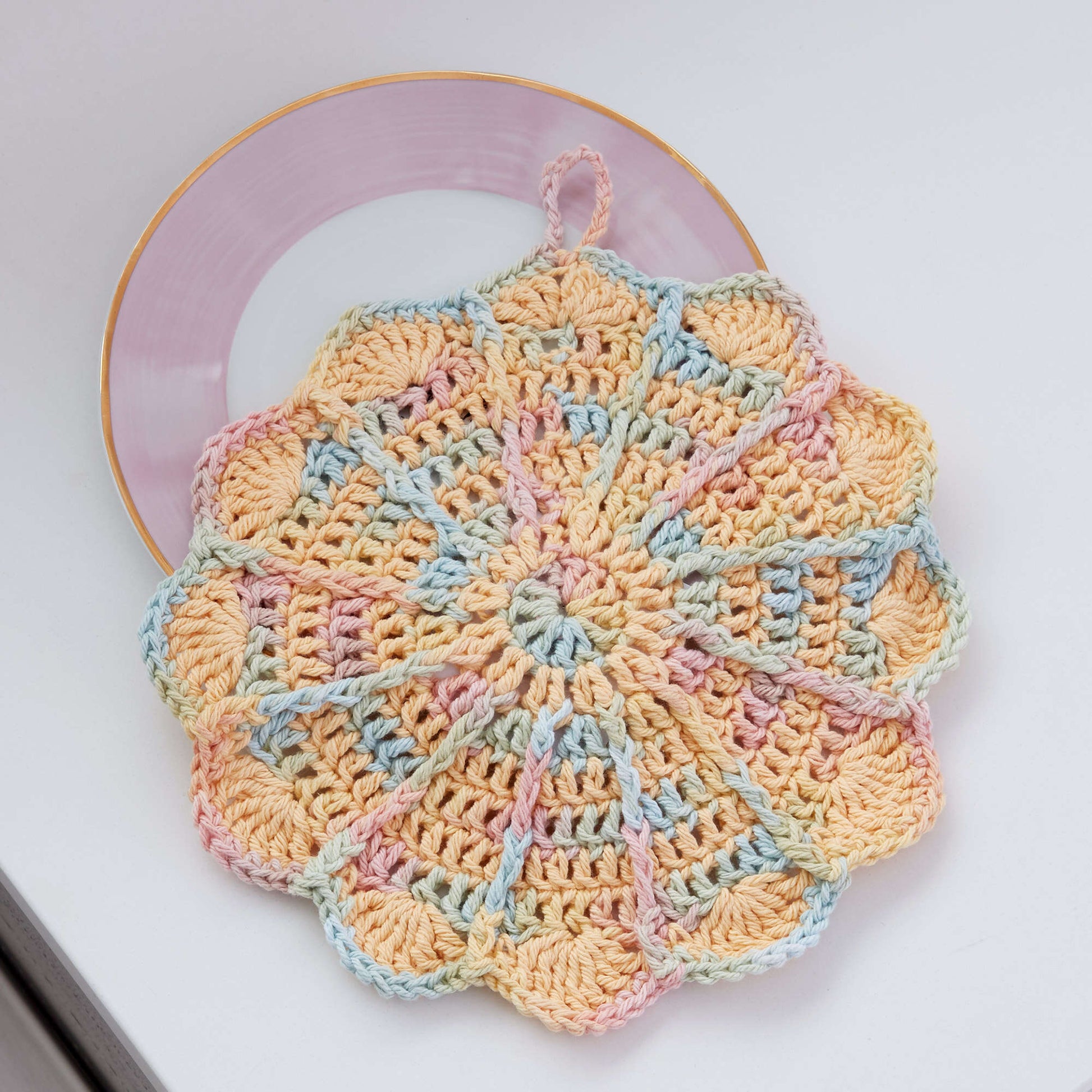 Free Lily Sugar'n Cream Pinwheel Crochet Dishcloth Pattern