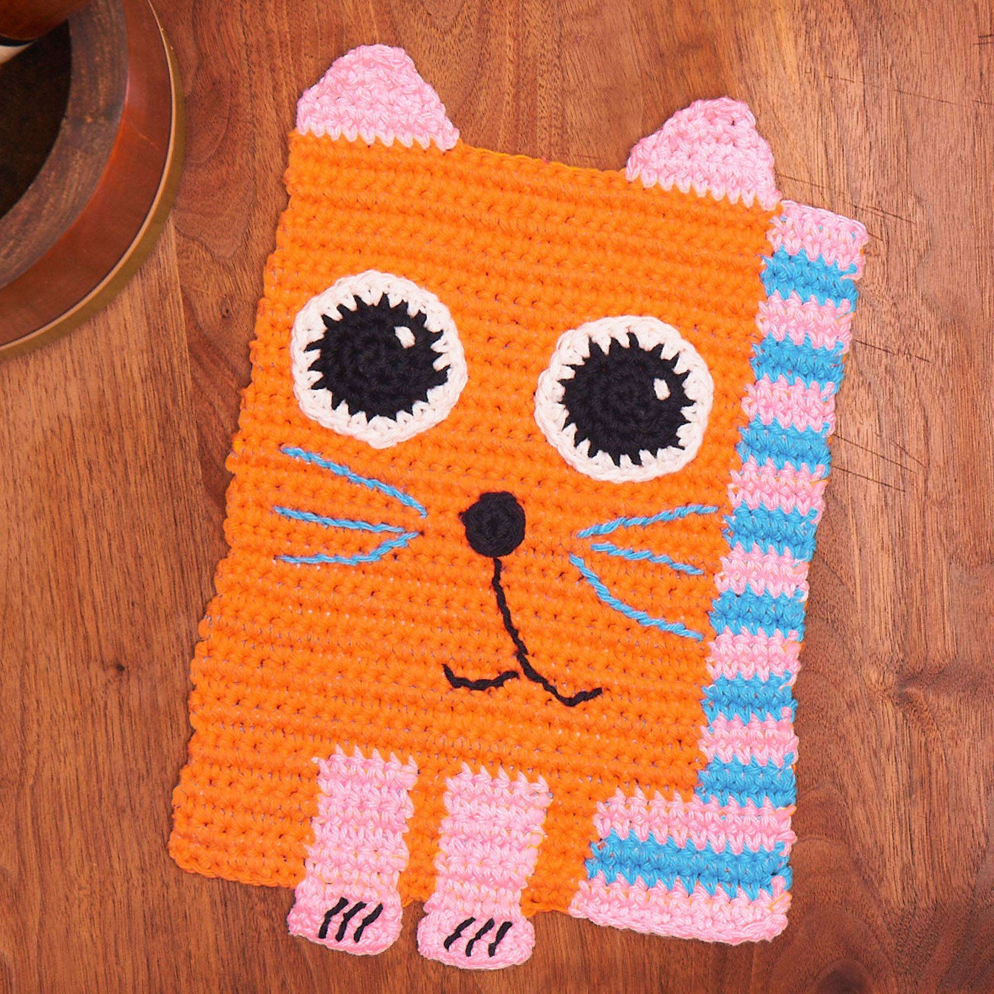 Free Lily Sugar'n Cream Cute Crochet Cat Dishcloth Pattern