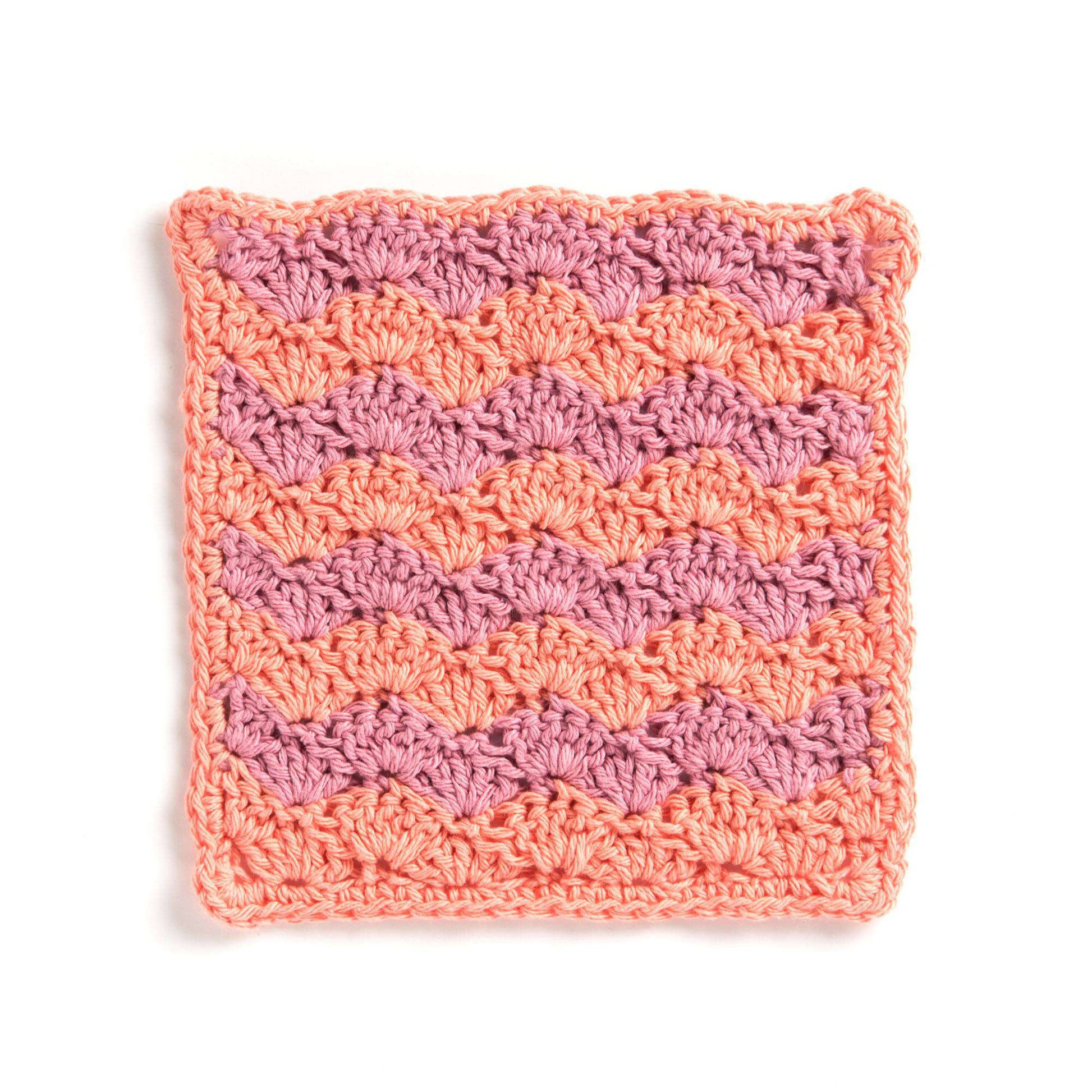 Free Lily Sugar'n Cream Shell Stitch Textured Crochet Dishcloth Pattern
