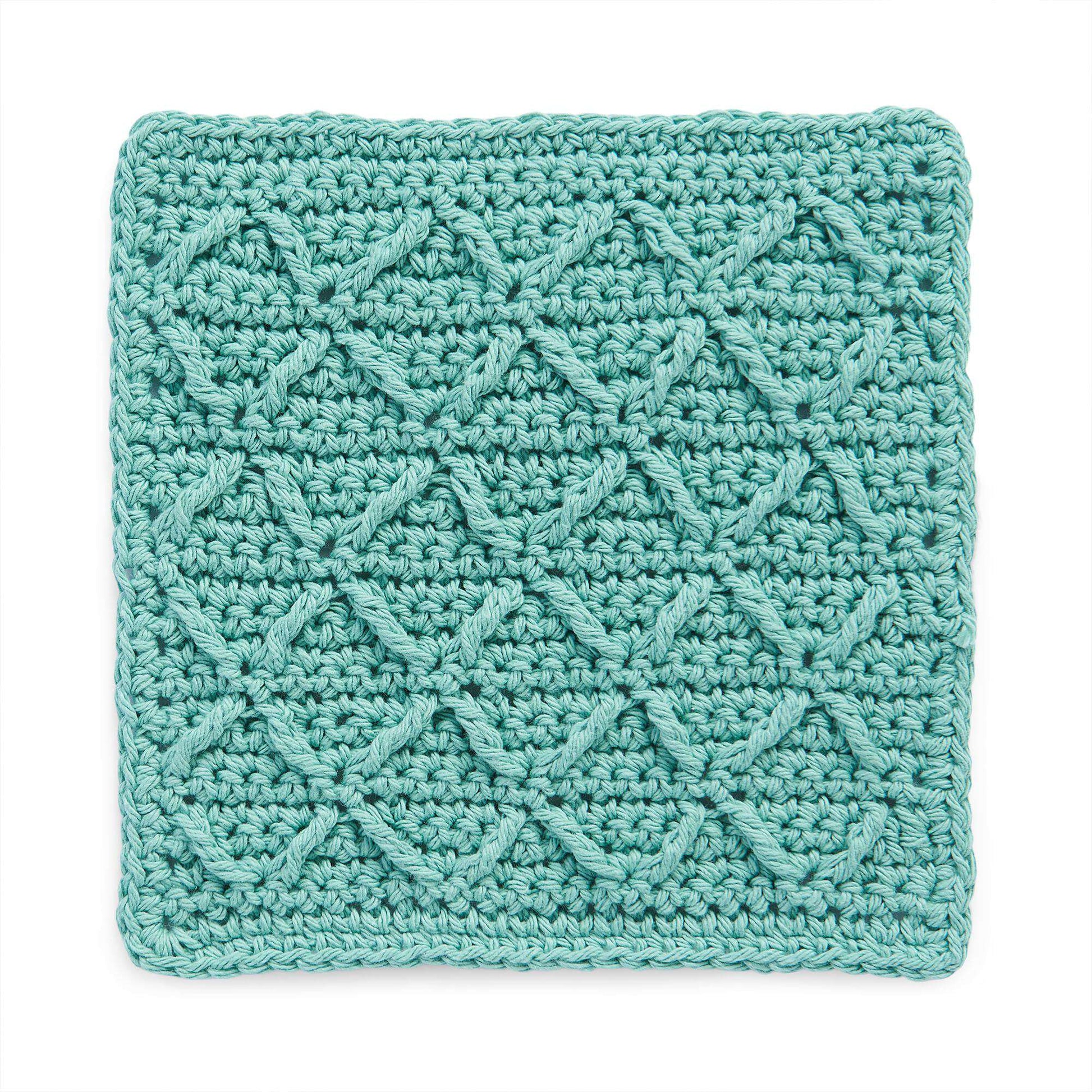 Free Lily Sugar'n Cream Crochet Diamond Lines Dishcloth Pattern