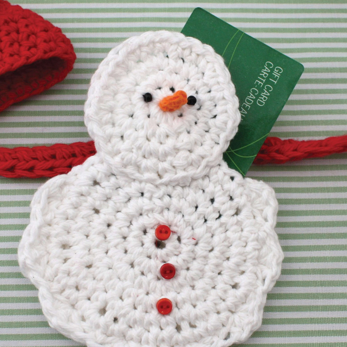 Free Easy Lily Sugar'n Cream Snow Man Gift Card Cozy Crochet Pattern