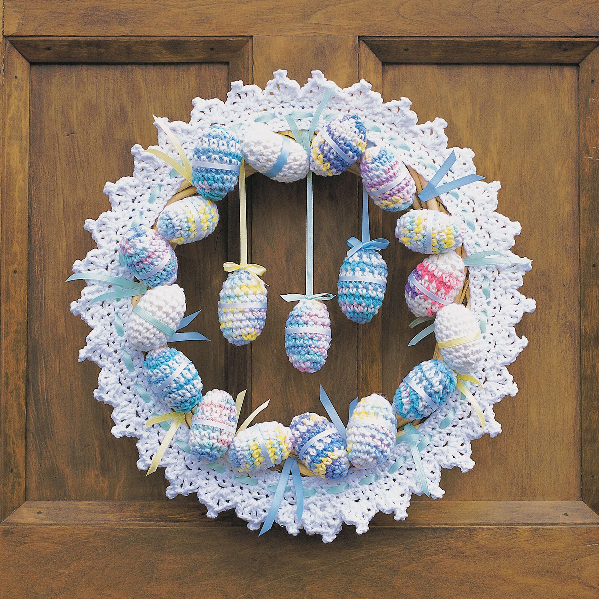 Free Lily Sugar'n Cream Happy Easter Wreath Crochet Pattern