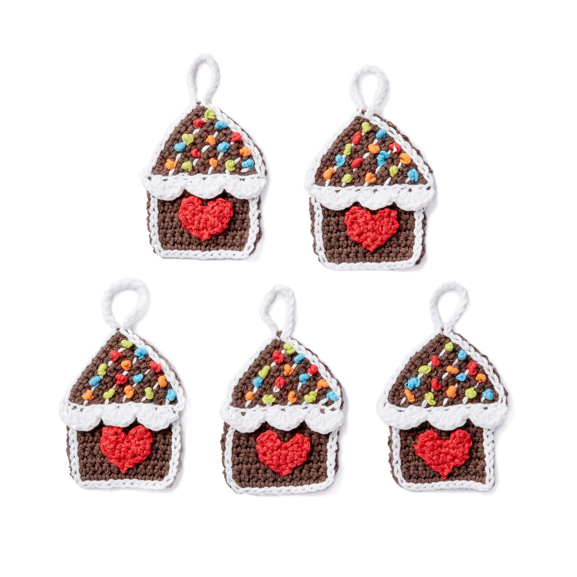 Free Lily Sugar'n Cream Gingerbread House Crochet Ornaments Pattern