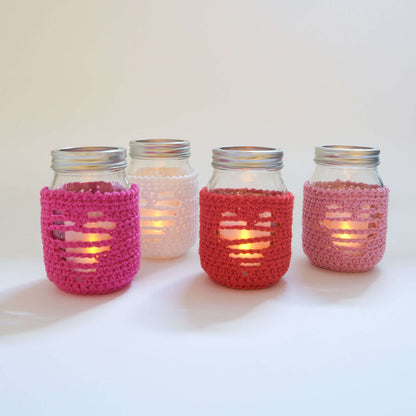 Lily Sugar'n Cream Light Up The Love Crochet Jar Cozy Hot Pink