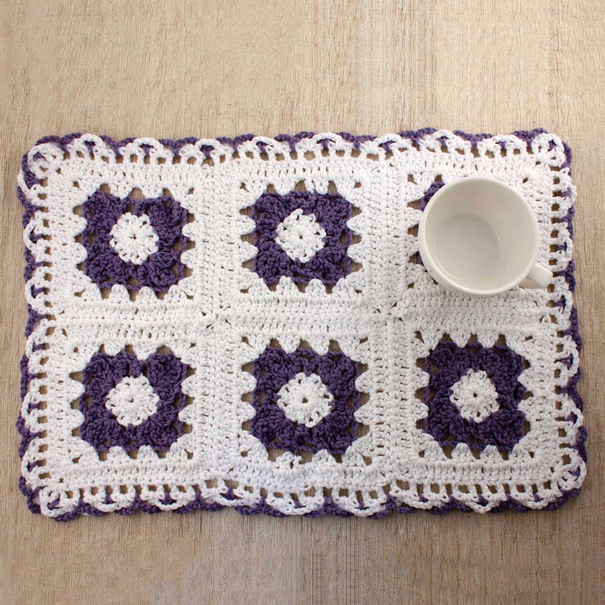Free Lily Sugar'n Cream Lacy Flower Placemat Crochet Pattern