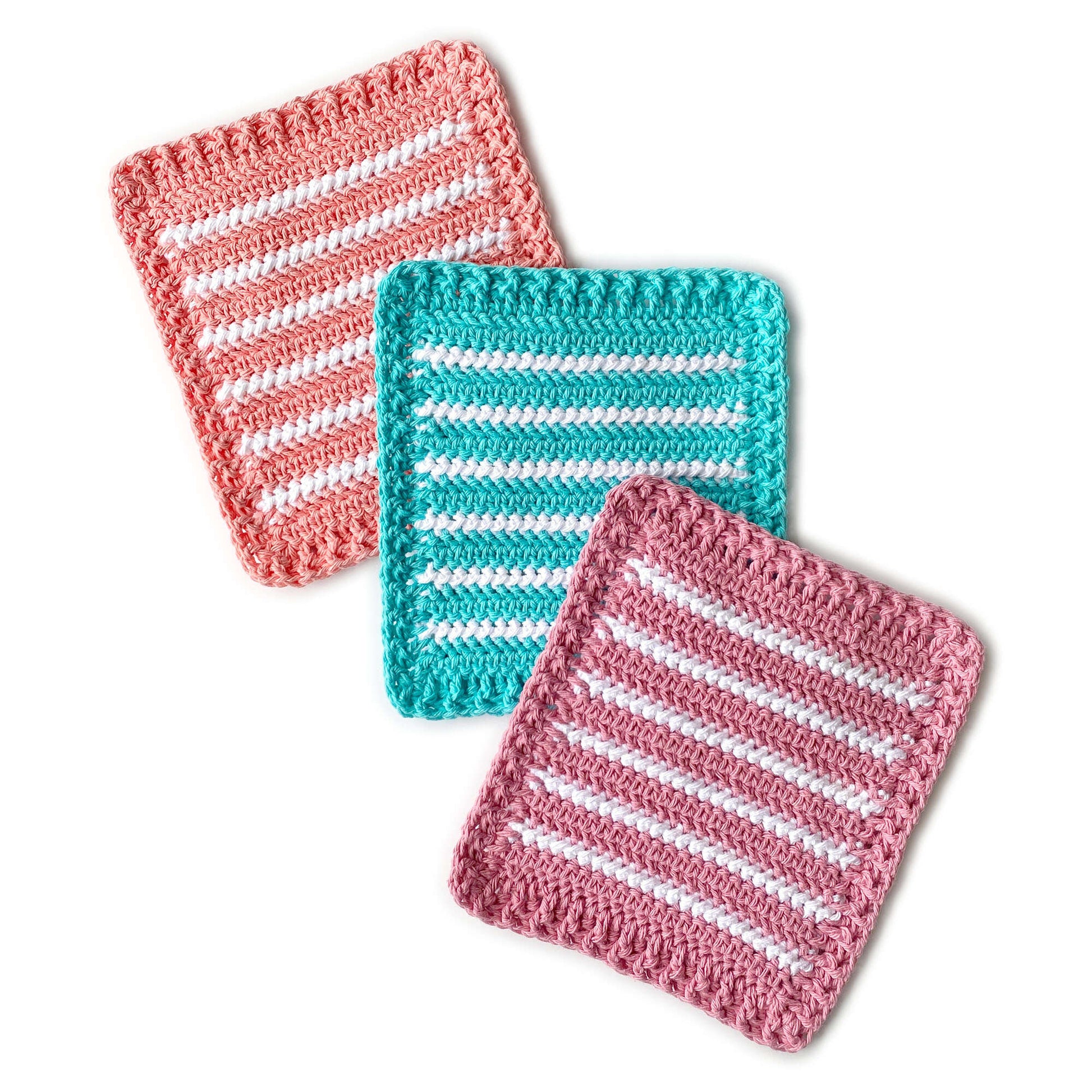 Free Lily Sugar'N Cream Spring Stripes Hot Pads Crochet Pattern