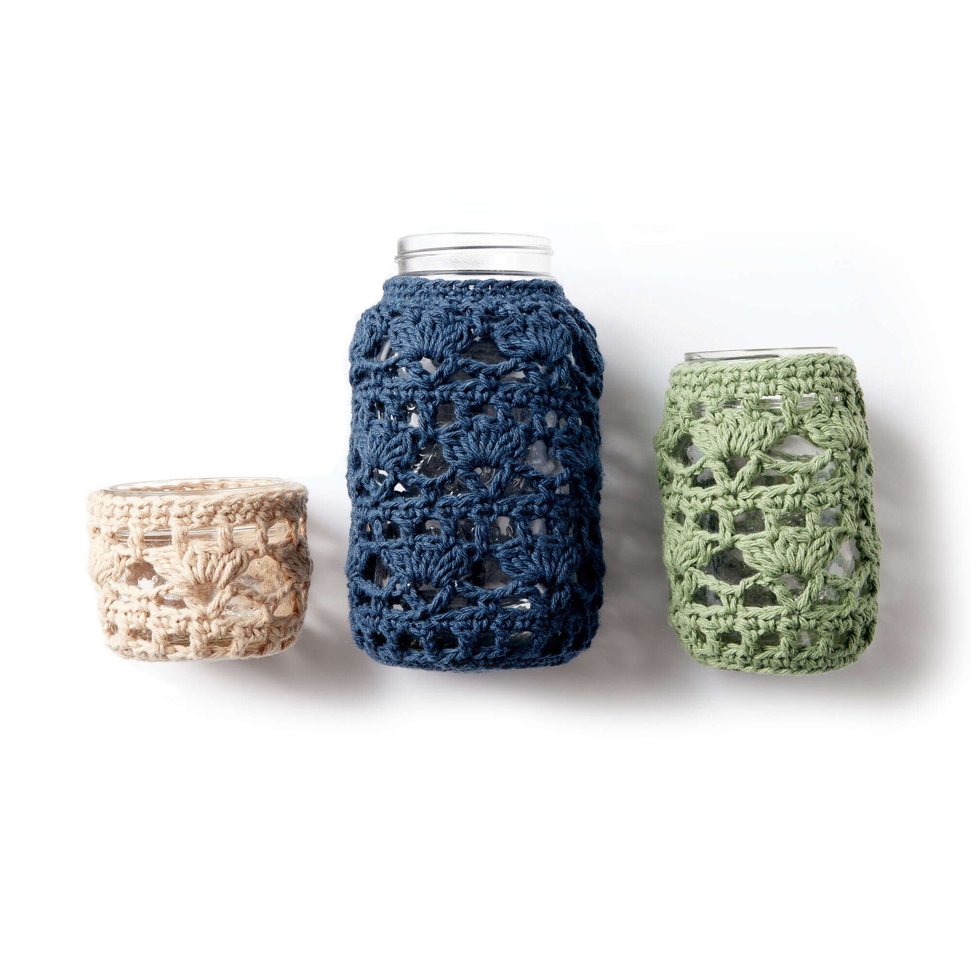 Free Lily Sugar'n Cream Crochet Mason Jar Cozies Pattern