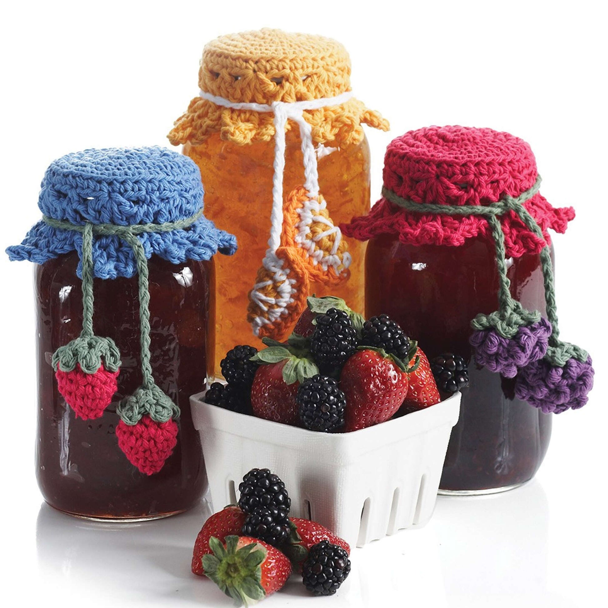 Free Lily Sugar'n Cream Canning Jar Toppers Crochet Pattern