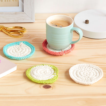 Lily Sugar'n Cream Mock-Rame Crochet Coasters Set Single Size