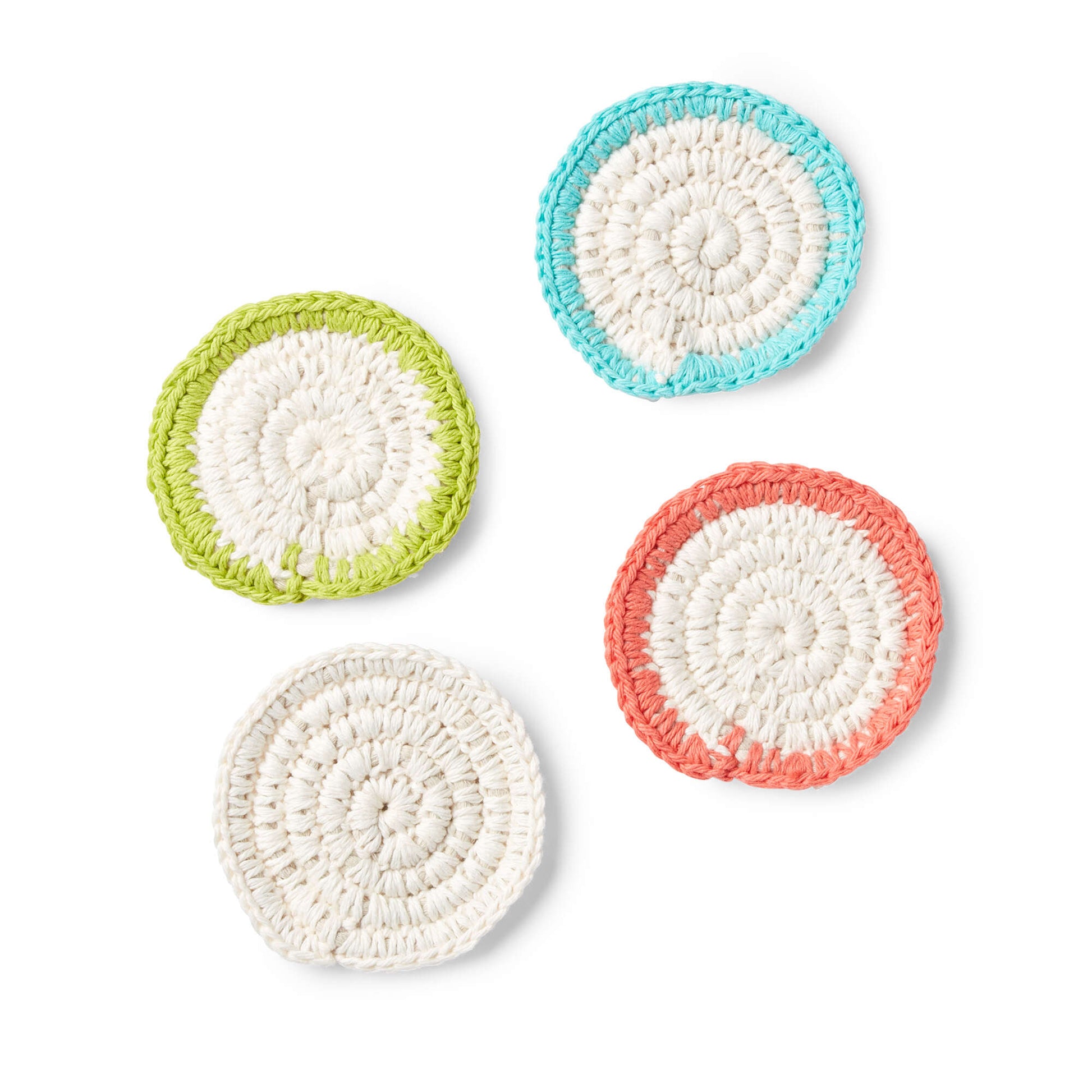 Free Lily Sugar'n Cream Mock-Rame Crochet Coasters Set Pattern