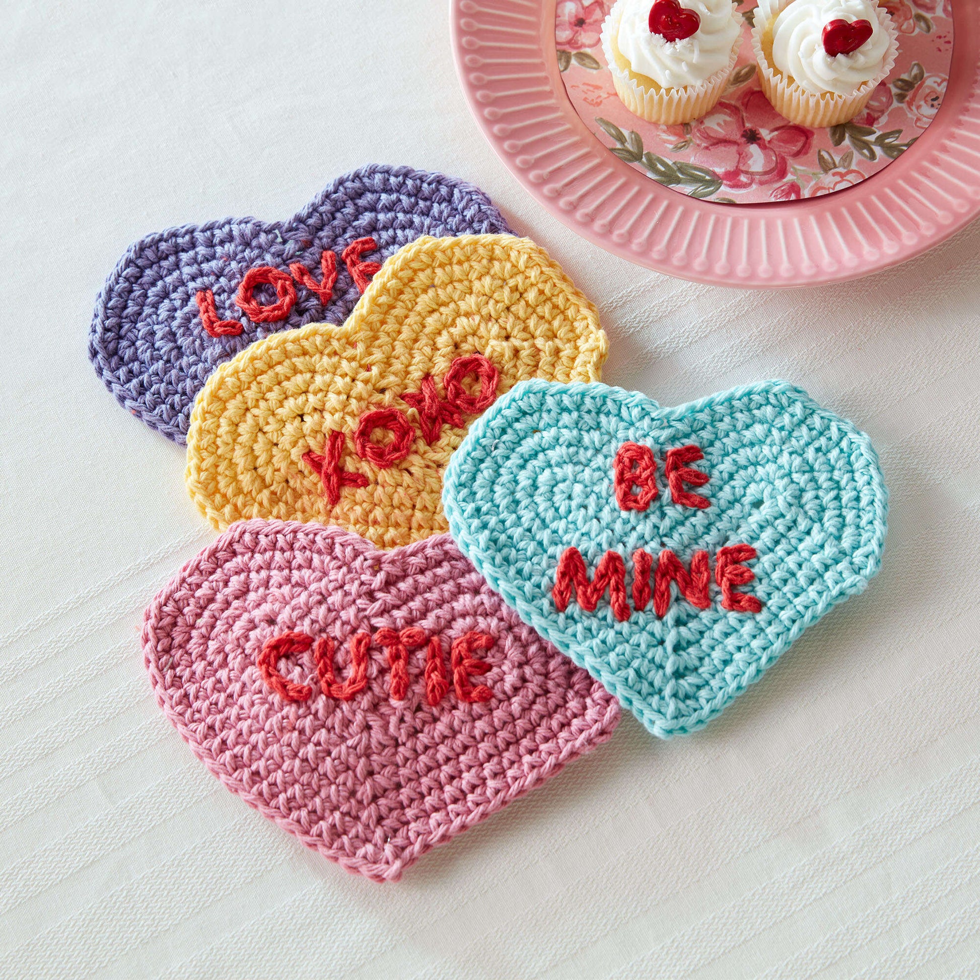 Free Lily Sugar'n Cream Crochet Conversation Coasters Pattern