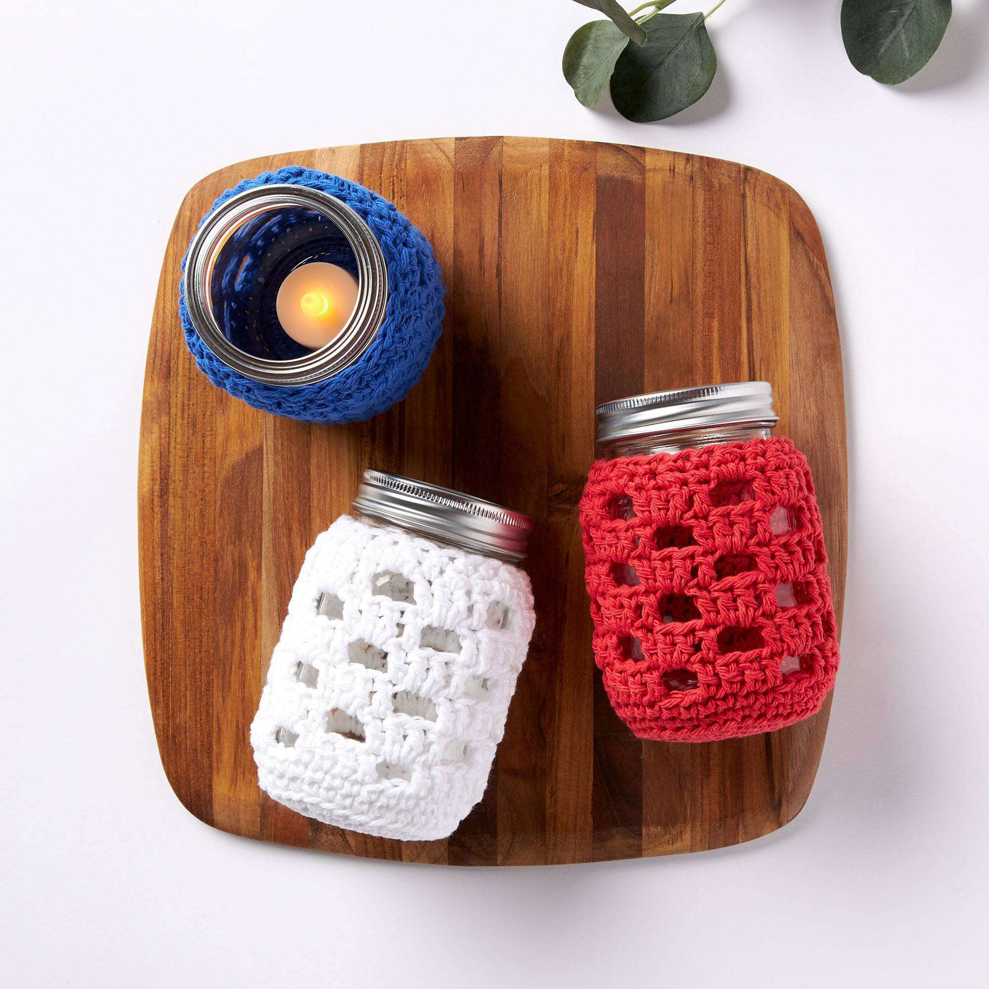 Lily Sugar'n Cream Long Weekend BBQ Mason Jar Crochet Cozies