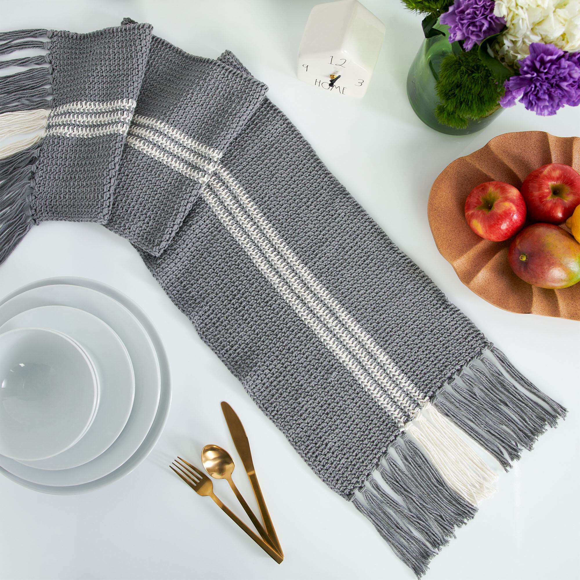 Free Easy Lily Tunisian Striped Table Runner Crochet Pattern