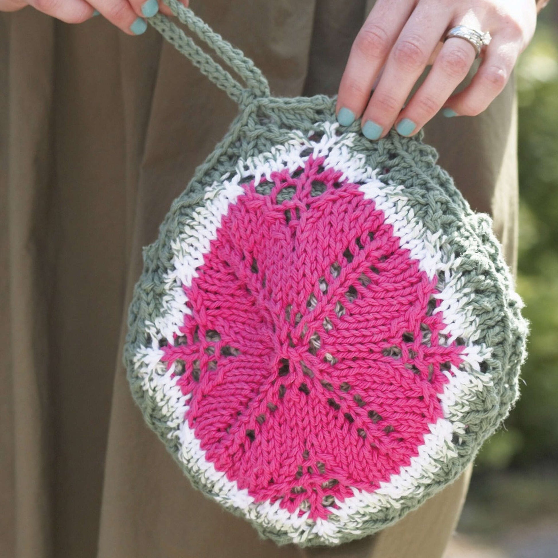 Free Lily Sugar'n Cream Melon Pocket Bag Knit Pattern
