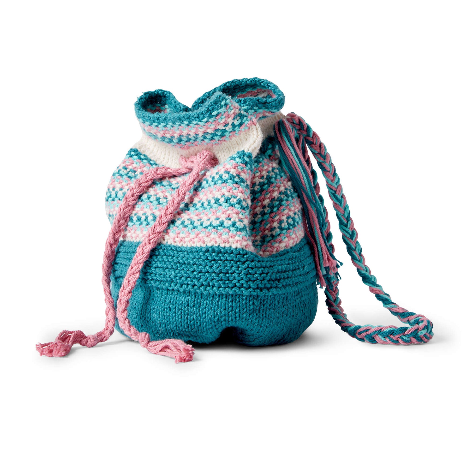 Free Lily Sugar'n Cream Woven Look Knit Bucket Bag Pattern