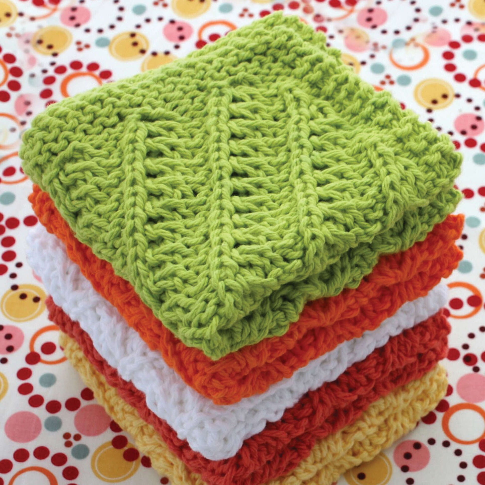 Free Lily Sugar'n Cream Diagonal Stitch Dishcloth Knit Pattern