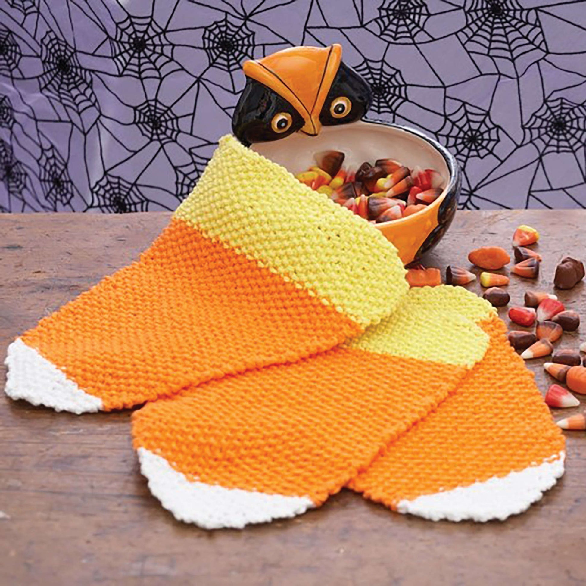 Free Lily Sugar'n Cream Candy Corn Dishcloth Knit Pattern