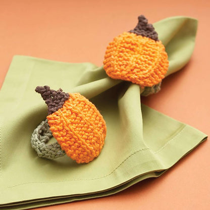 Lily Sugar'n Cream Pumpkin Napkin Rings Knit Single Size