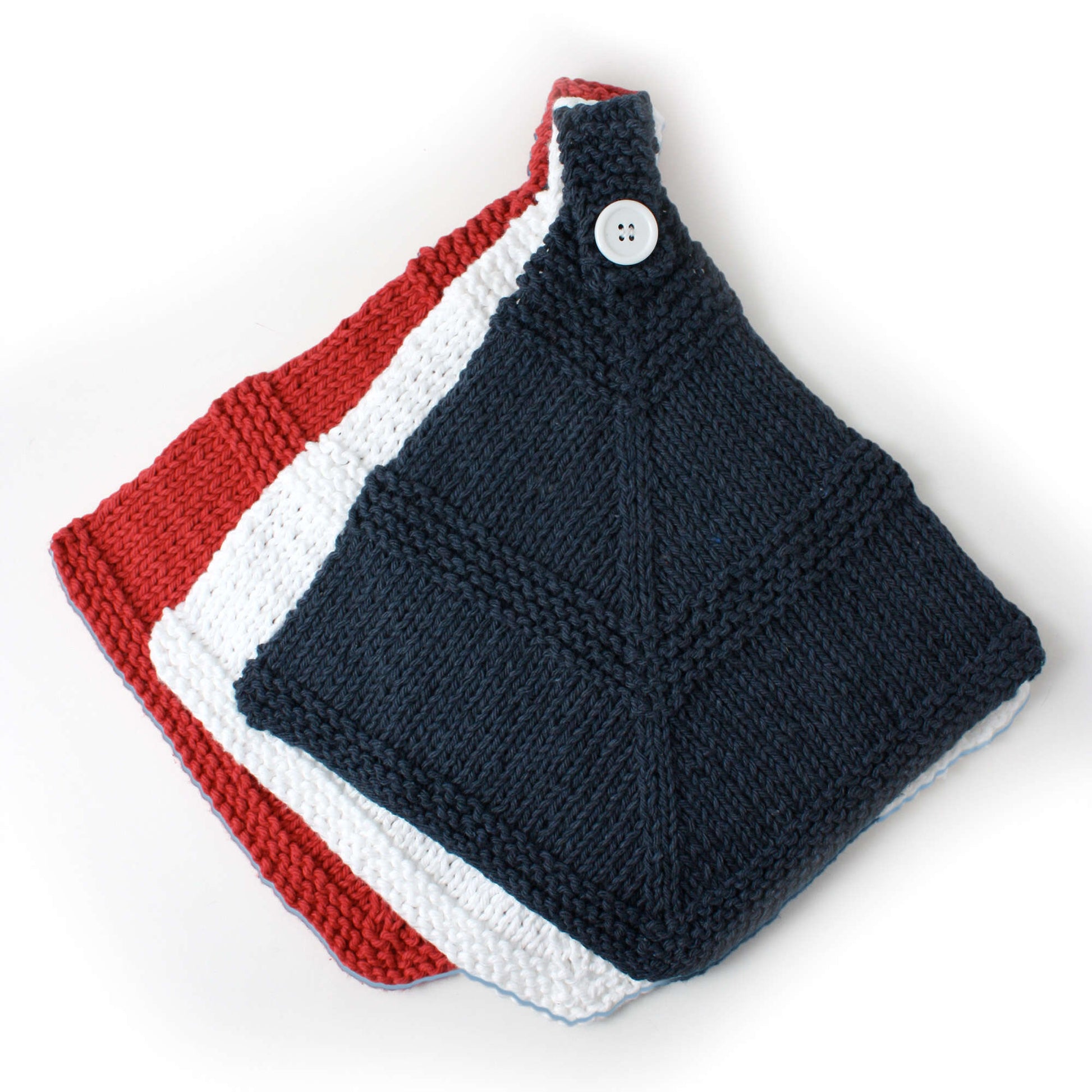 Free Lily Sugar'n Cream Red White and Blue Dishcloth Knit Pattern