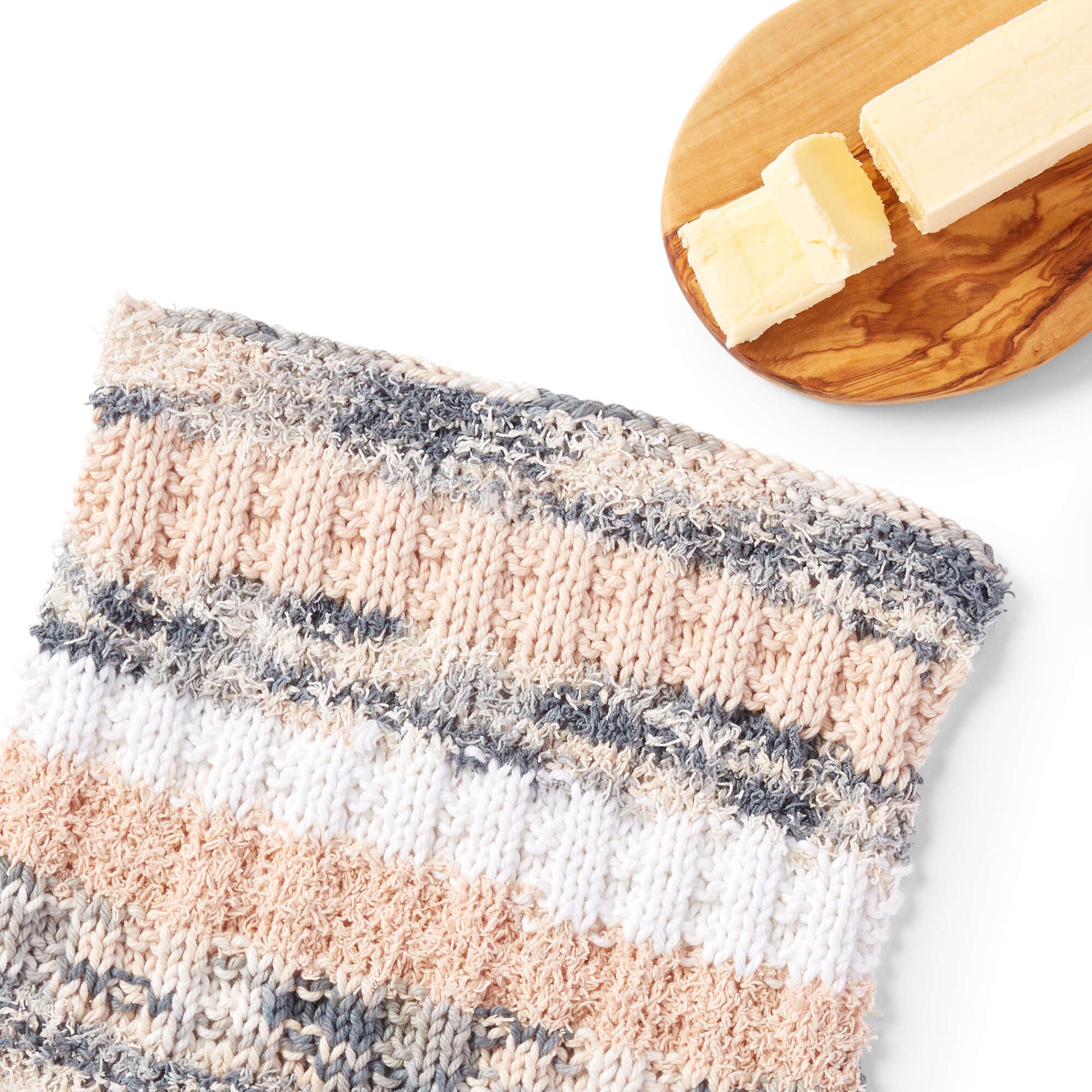 Free Lily Sugar'n Cream Scrubbing Stripes Knit Dishcloth Pattern
