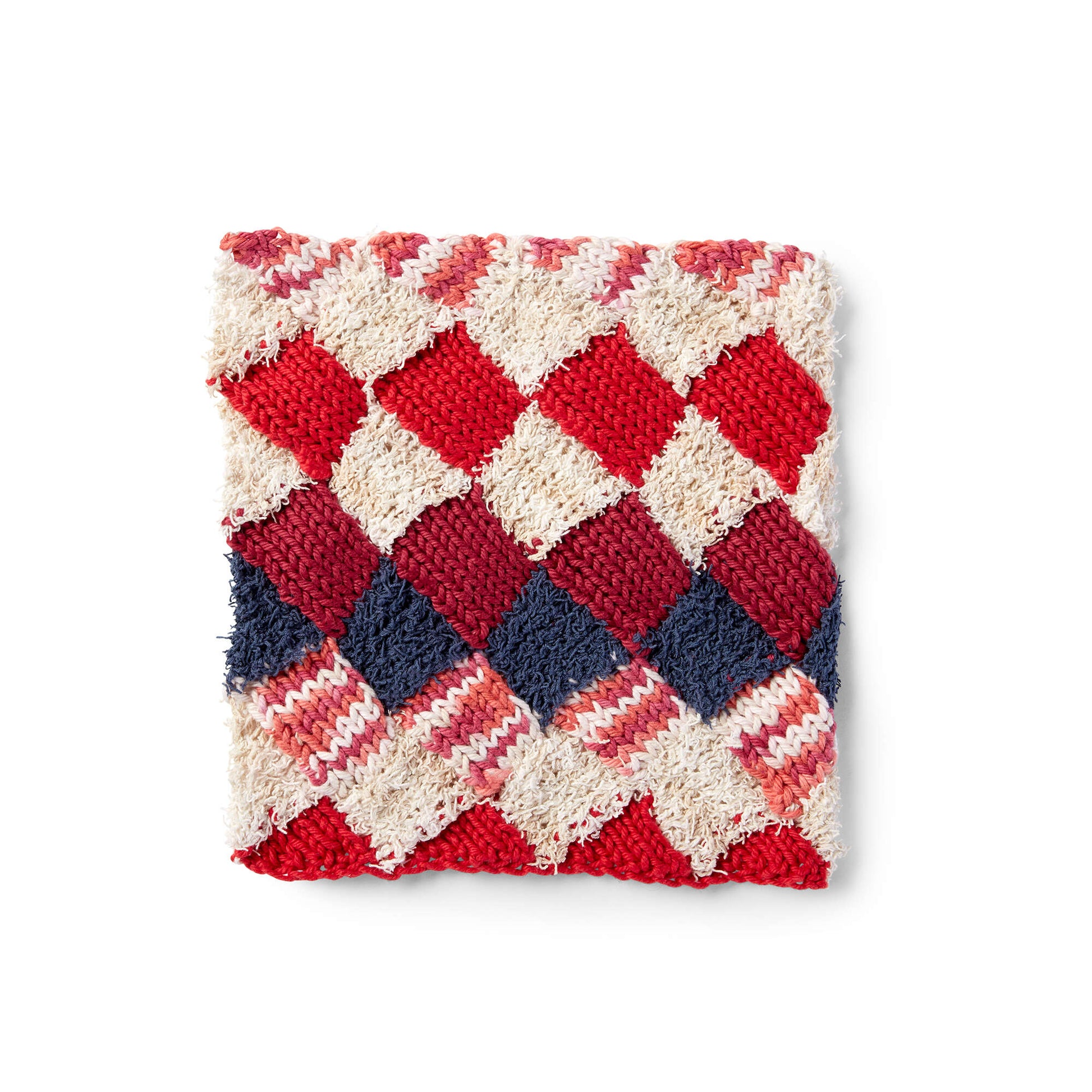 Free Lily Sugar'n Cream Entrelac Knit Dishcloth Pattern