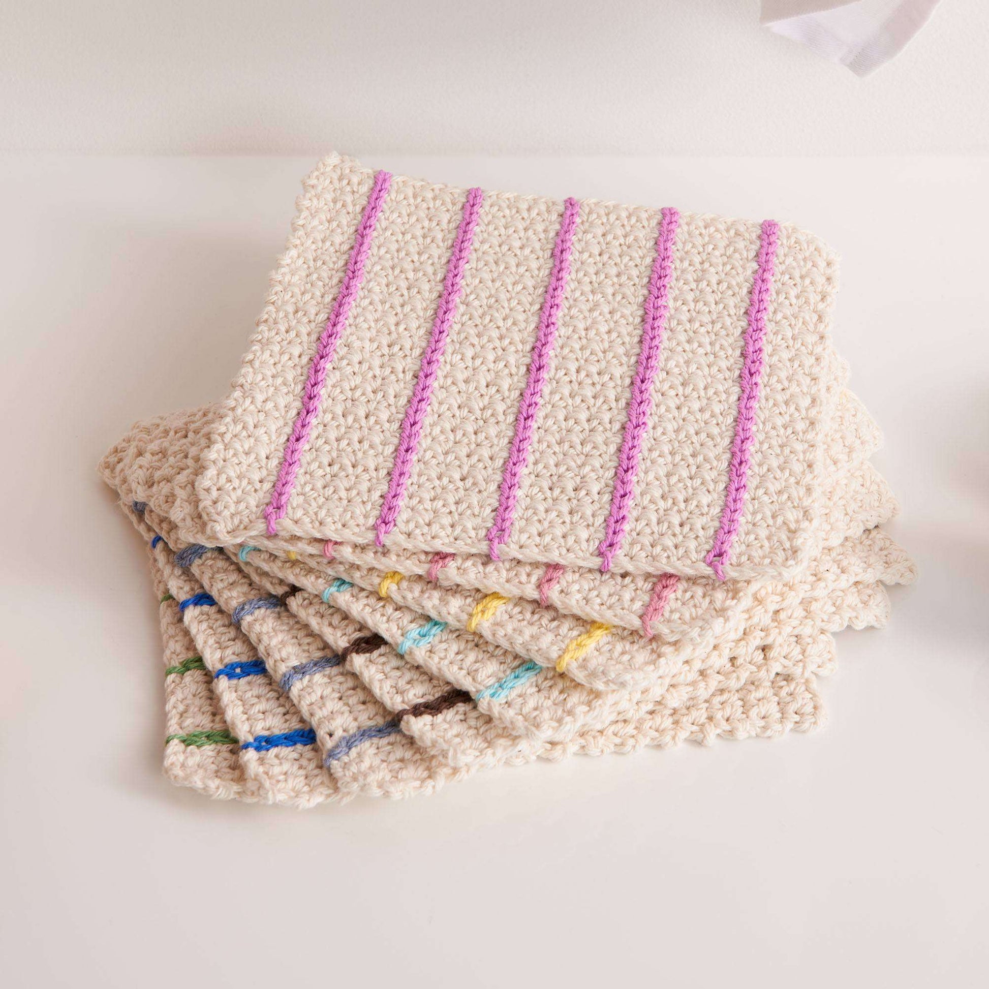 Free Lily Vertical Stripes Crochet Dishcloth Pattern