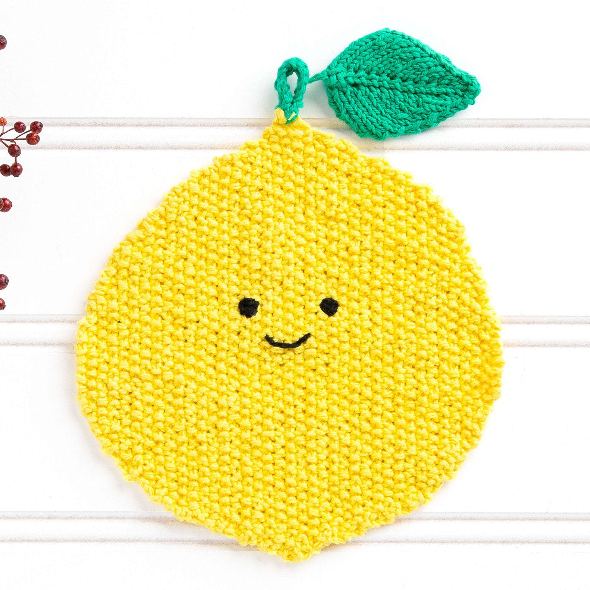 Free Lily Sugar'n Cream Lemon Squeezy Smiles Knit Dishcloth Pattern