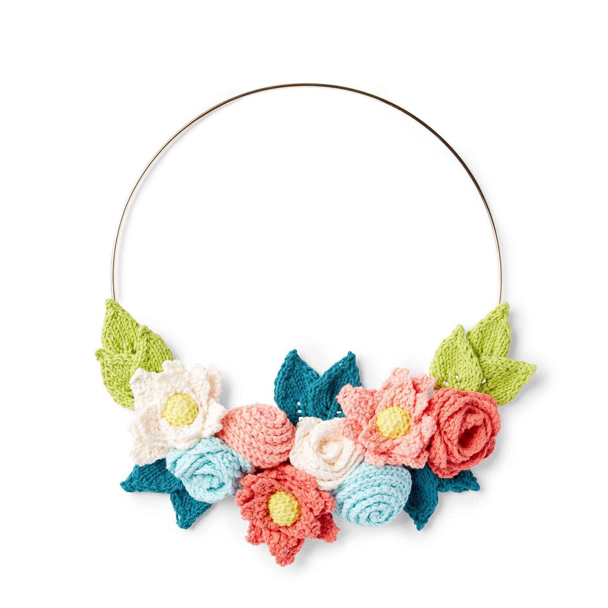 Free Lily Sugar'n Cream In Bloom Knit Wreath Pattern
