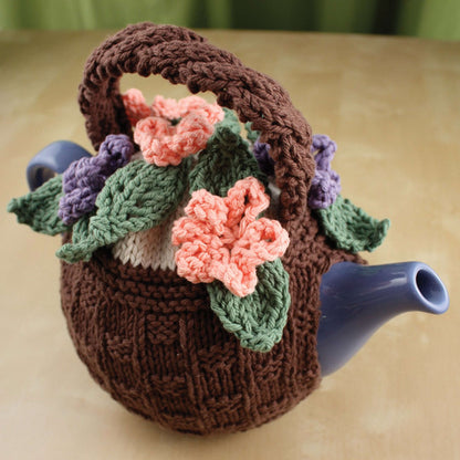 Lily Sugar'n Cream Flower Basket Tea Cozy Knit Single Size