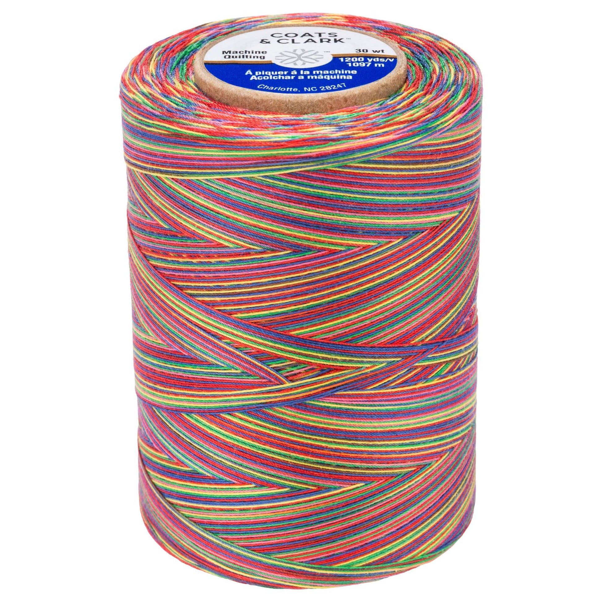 Coats & Clark Cotton Machine Quilting Multicolor Thread (1200 Yards) Over The Rainbow