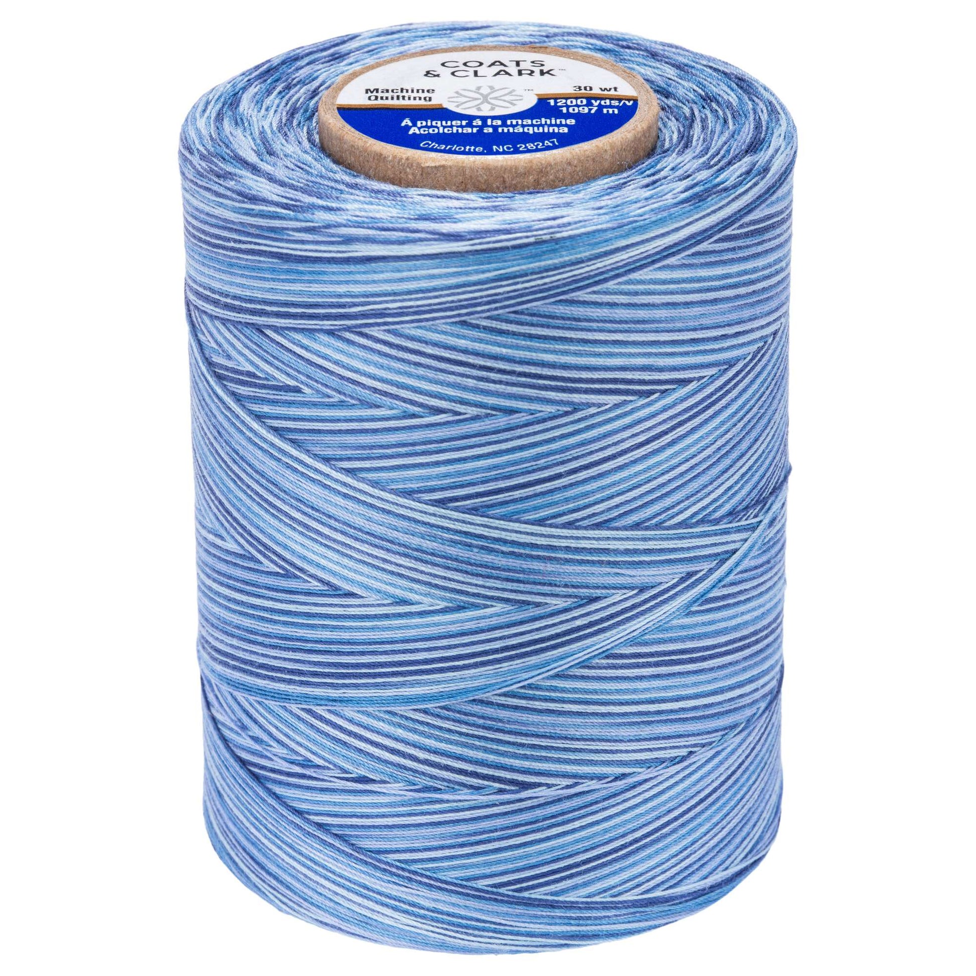 Coats & Clark Cotton Machine Quilting Multicolor Thread (1200 Yards) Blue Clouds